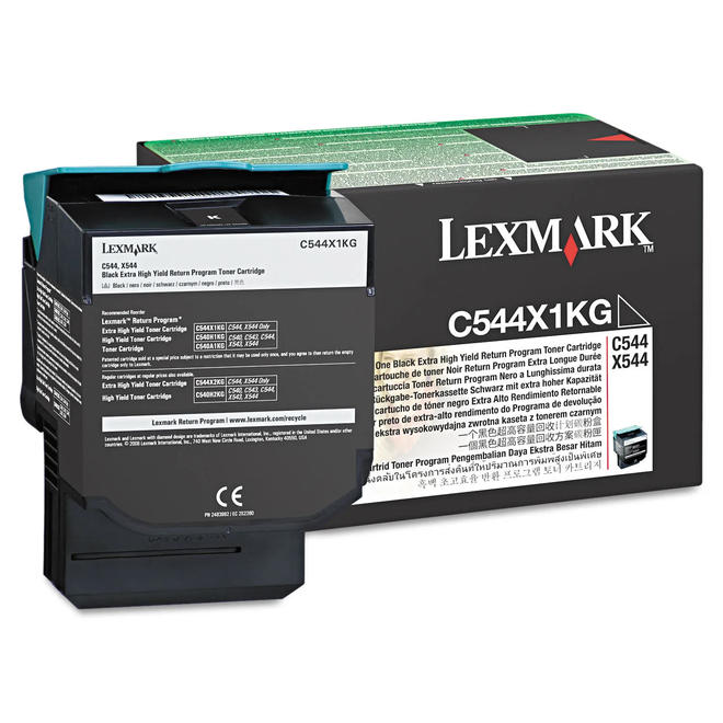 Lexmark C544X1KG OEM X544dn Lexmark C544X1KG Original Black Return Program Toner Cartridge High Yield