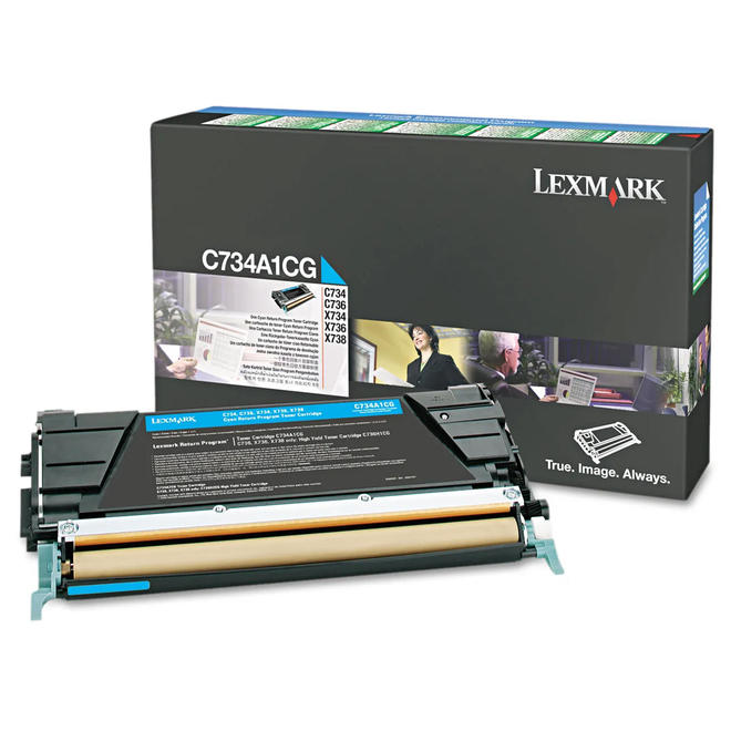 Lexmark C734A1CG OEM X734de Lexmark C734A1CG Original Cyan Return Program Toner Cartridge