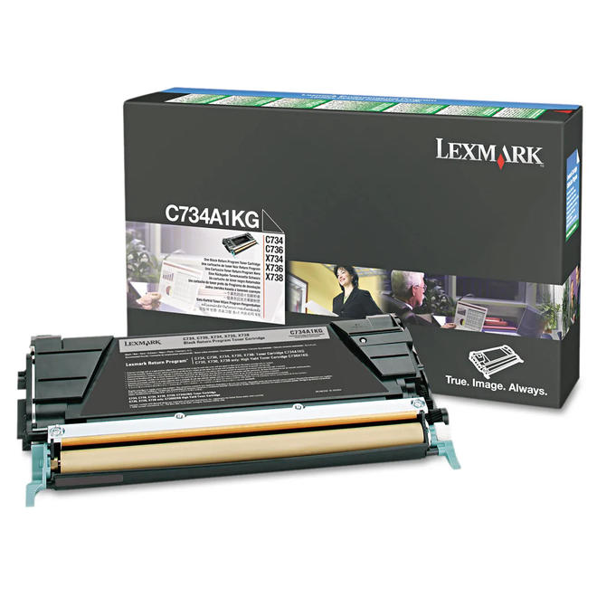 Lexmark C734A1KG OEM X734de Lexmark C734A1KG Original Black Return Program Toner Cartridge