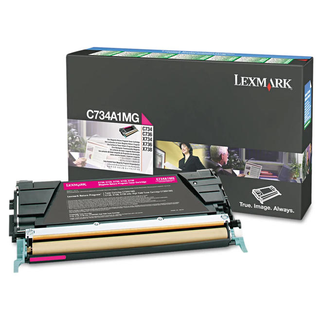 Lexmark C734A1MG OEM X734de Lexmark C734A1MG Original Magenta Return Program Toner Cartridge