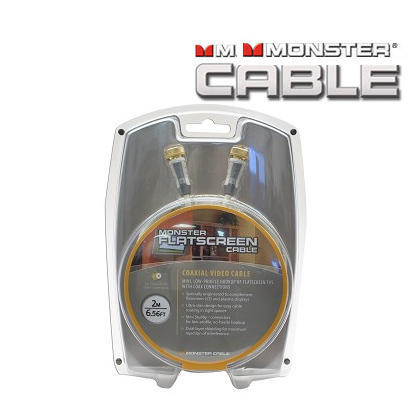 Câble vidéo Monster FS-V200-F-2M coaxial (M) vers (M) 24K avec connecteurs plaqués or (blanc) - 6.56pi
