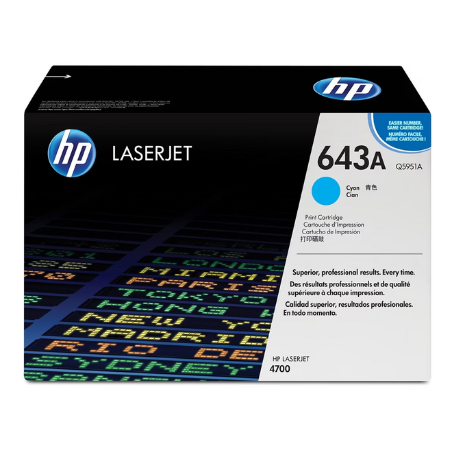 HP Q5951A OEM Color LaserJet 4700 HP 643A Q5951A Original Cyan Toner Cartridge