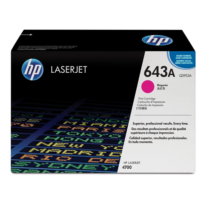 HP Q5953A OEM Color LaserJet 4700 HP 643A Q5953A Original Magenta Toner Cartridge
