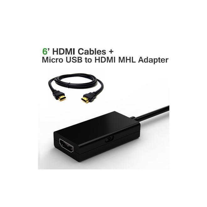 High Speed 6F HDMI Cable Micro USB to HDMI MHL Adapter Combo Set