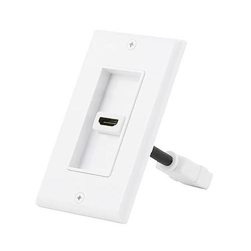 PrimeCables WP 7330 HDMI Wall Plates HDMI Wall Plate Two Piece Inset with 4 Inch Built in Flexible HDMI Extension White Prime