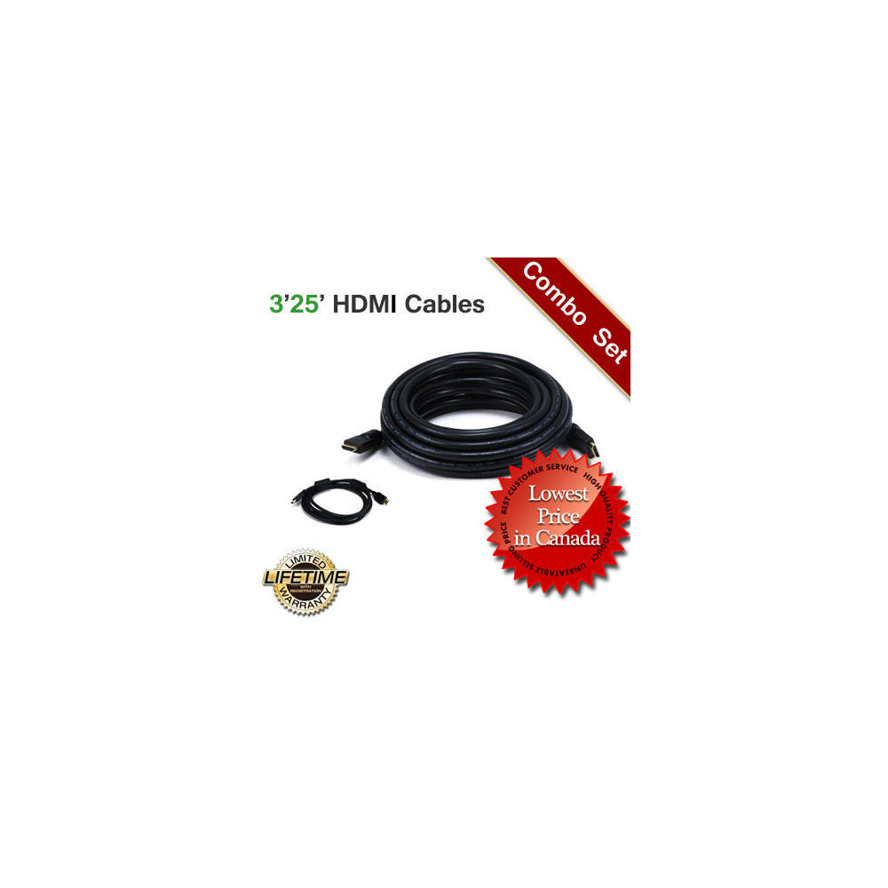 Amazetec High Quality 3Ft/25Ft HDMI Cable w/Ferrite (Gold Plated