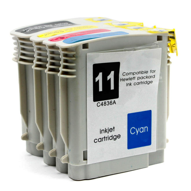 HP C4844AN C4836AN C4837AN C4838AN Business Inkjet 1100d HP 10 11 Remanufactured Black and Color Ink Cartridge High Yield Val