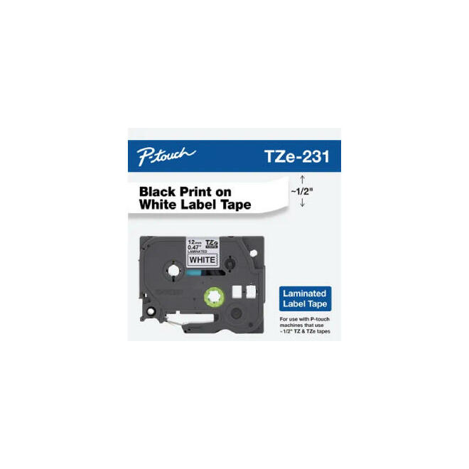 Brother Label Printer TZe231 OEM Label Printer Tapes Brother TZe 231 Original Label Tape 12mm 0 47 Black on White