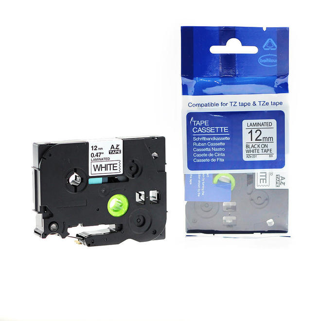 Brother Label Printer TZE 231 Label Printer Tapes Brother TZe 231 Label Tape 12mm 0 47 Black on White Compatible