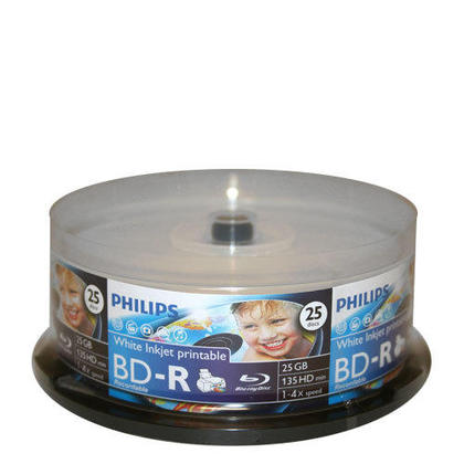 Philips 6X BD-R 25GB Imprimable A Jets D'encre Blanc 25pcs
