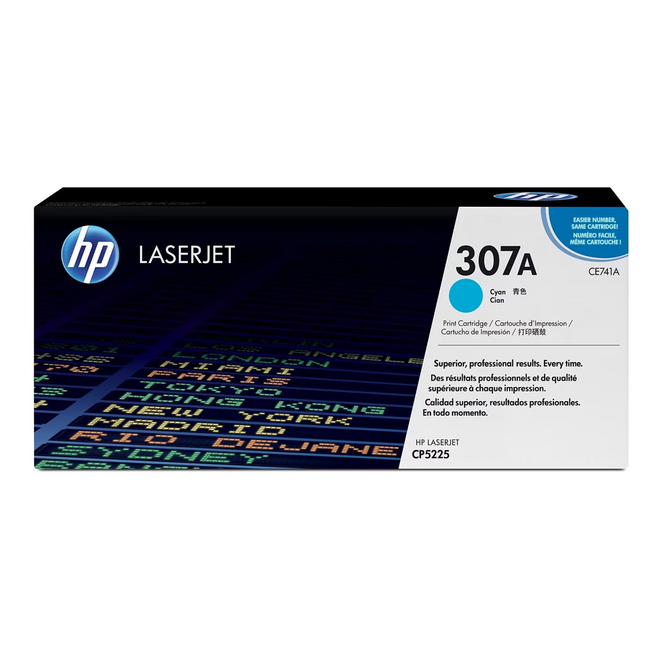 HP 307A CE741A C OEM Color LaserJet Professional CP5225 HP 307A CE741A Original Cyan Toner Cartridge