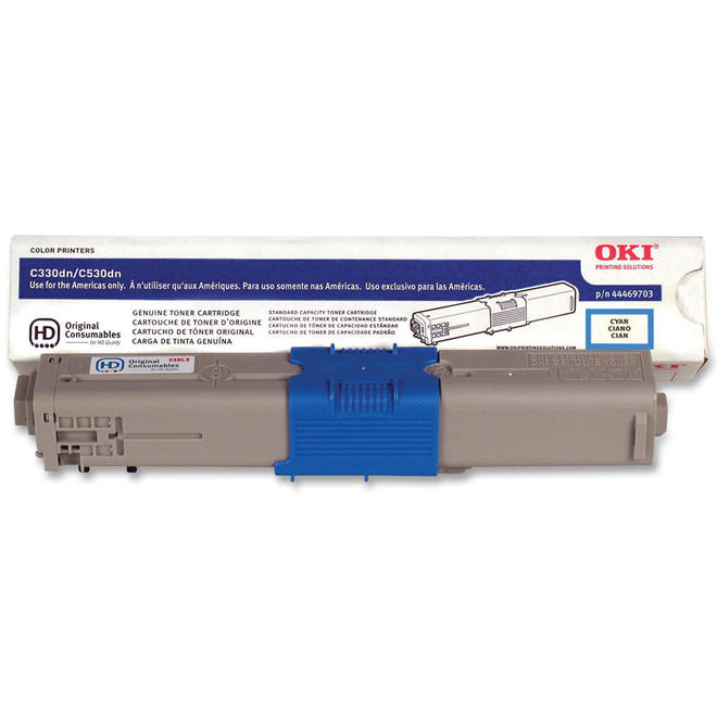 Okidata 44469703 C OEM Oki C330dn Okidata 44469703 Type C17 Original Cyan Toner Cartridge