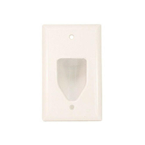 Monoprice Canada Cab 3997 Audio Video Wall Plates 1 Gang Recessed Low Voltage Cable Wall Plate White Monoprice
