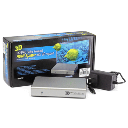 1X2 PRO Series Powered HDMI® Splitter with 3D support (Rev. 2.0) - Monoprice®