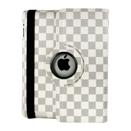 Deluxe 360 degrees Rotating Leather Case iPad 2/3/4, White