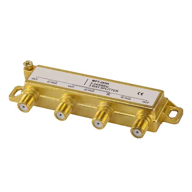 PREMIUM 3 way Coax Cable Splitter F type Screw 52400 MHz (for Video