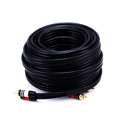 Premium 2 RCA Plug/2 RCA Plug M/M 22AWG Cable Black (11 lengths