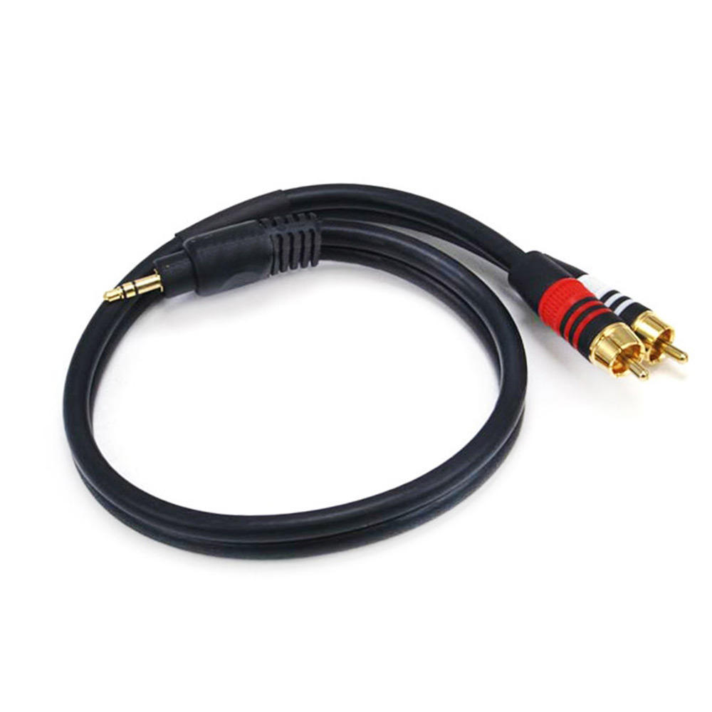 Premium 3.5mm Stereo Male to 2RCA Male 22AWG Cable (Gold Plated