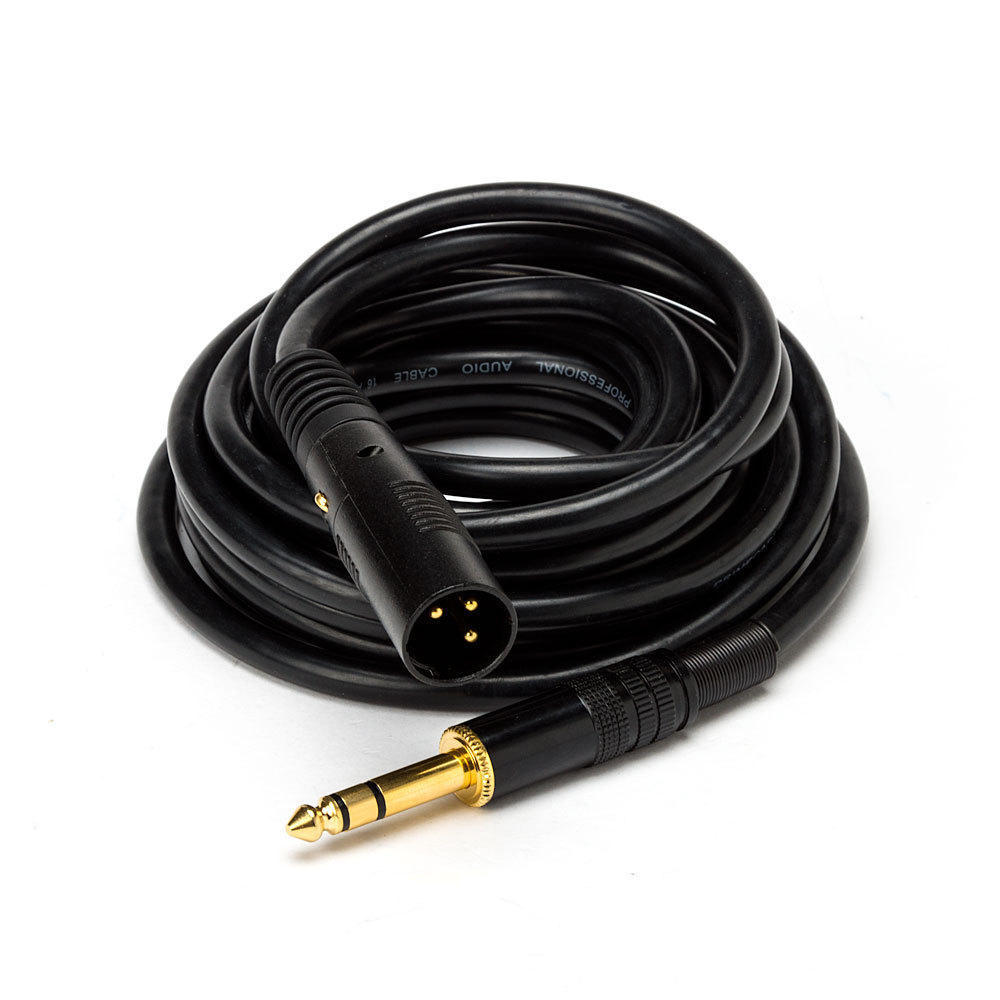 1.5ft Premier Series XLR Male to 1/4inch TRS Male 16AWG Cable (Gold