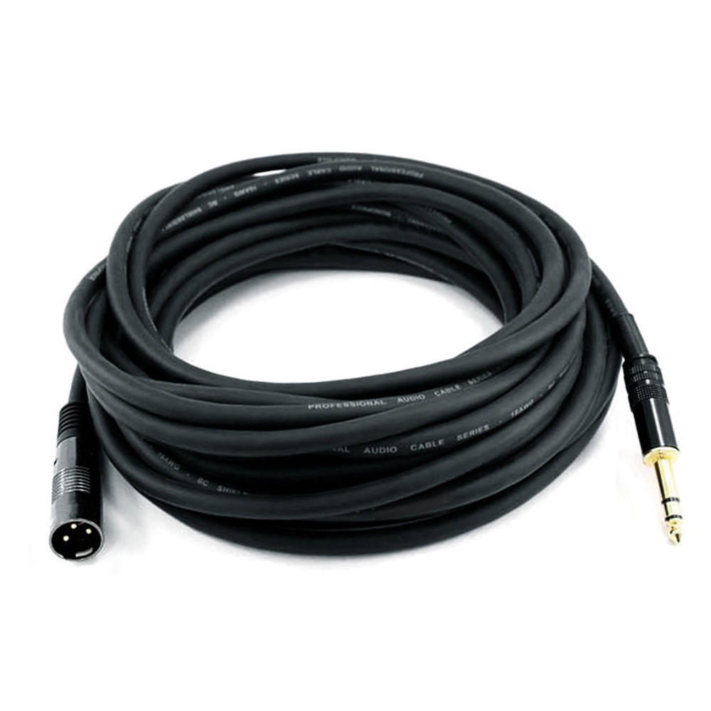 1.5ft Premier Series XLR Male to 1/4inch TRS Male 16AWG Cable (Gold