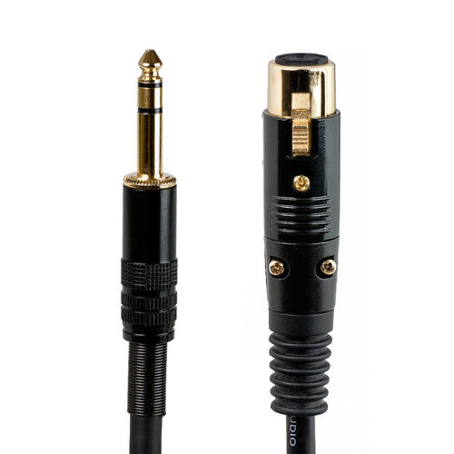 PrimeCables Cab 4767 Professional Audio Cables 1 5ft Premier Series XLR Female to 1 4inch TRS Male 16AWG Cable Gold Plated Pr