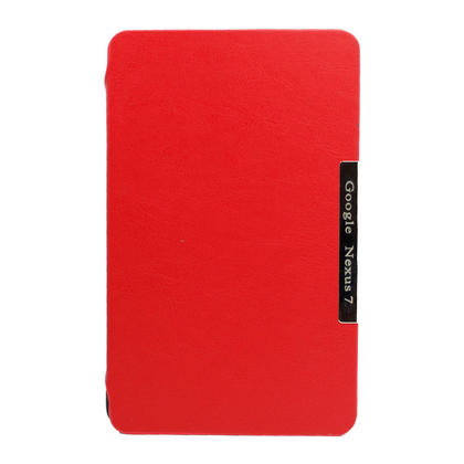 Colorful Ultra-thin PU Leather Folio Kick Stand Case Cover for Google Nexus 7 2012 version 7 Inch Tablet, Red