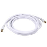 Monoprice Canada Cab 5360 All F Type Cables RG6 18AWG 75Ohm Quad Shield CL2 Coaxial Cable with F Type Connector White 9 Lengt