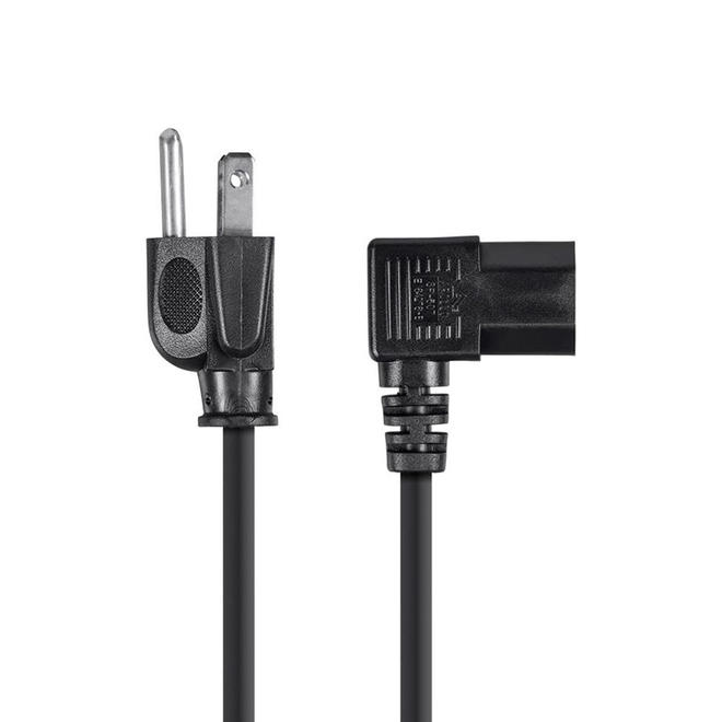 Monoprice Canada Cab 7683 All Power Cables Cords Monoprice 14AWG Right Angle Power Cord Cable w 3 Conductor PC Power Connecto