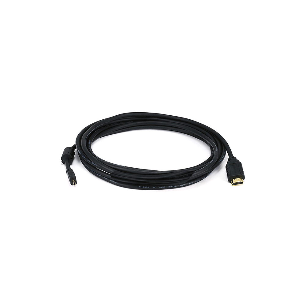 15ft 34AWG Standard HDMI® Cable With w/Ferrite Core HDMI® Micro Connector male to