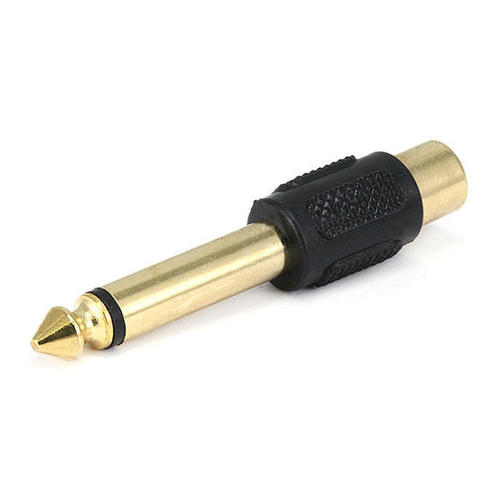 PrimeCables Cab 7149 Audio Adapters 6 35mm 1 4in TS Mono Plug to RCA Jack Adapter Gold Plated Yellow Plastic Center PrimeCabl