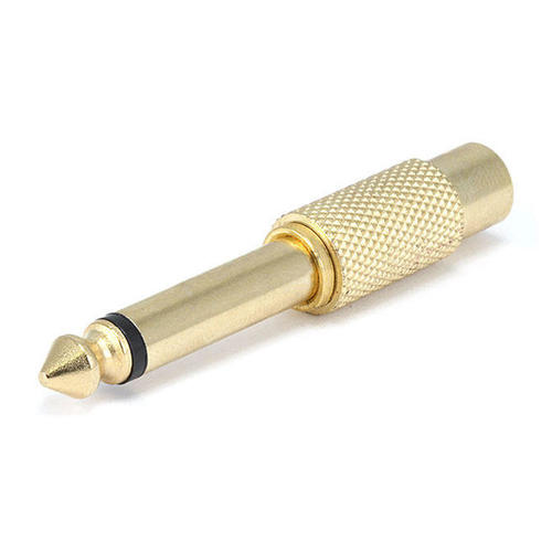 PrimeCables Cab 7176 Audio Adapters Metal 6 35mm 1 4 Inch TS Mono Plug to RCA Jack Adapter Gold Plated PrimeCables