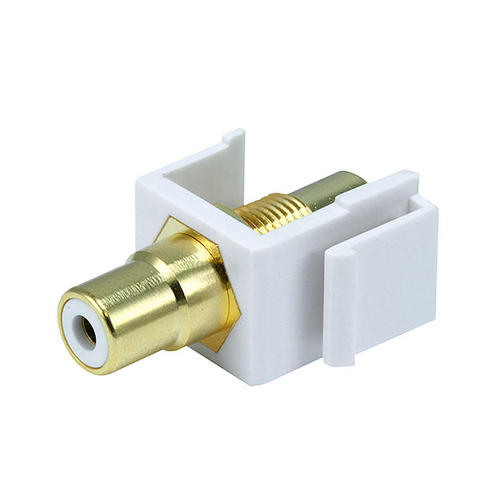 Monoprice Canada Cab 6550 Audio Video keystone Jacks Keystone Jack Modular RCA w White Center White Monoprice