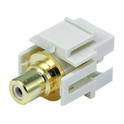 Modular RCA w/White Center Keystone Jack, Flush Type - Ivory - Monoprice®