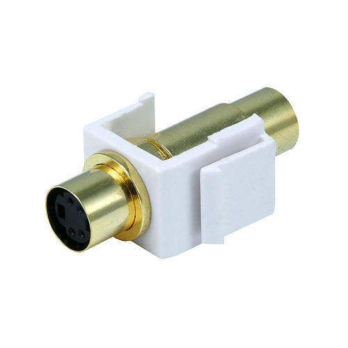 Monoprice Canada Cab 6557 Audio Video keystone Jacks Keystone Jack S Video Mini 4Pin F F White Monoprice