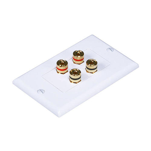 Monoprice Canada Cab 3325 Audio Video Wall Plates High Quality Banana Binding Post Two Piece Inset Wall Plate for 2 Speakers 