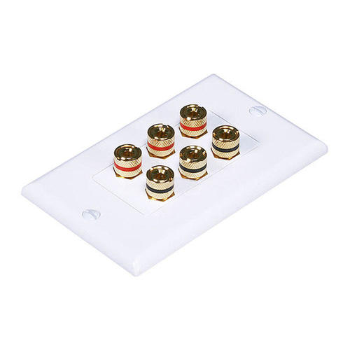 Monoprice Canada Cab 3538 Audio Video Wall Plates High Quality Banana Binding Post Two Piece Inset Wall Plate for 3 Speakers 