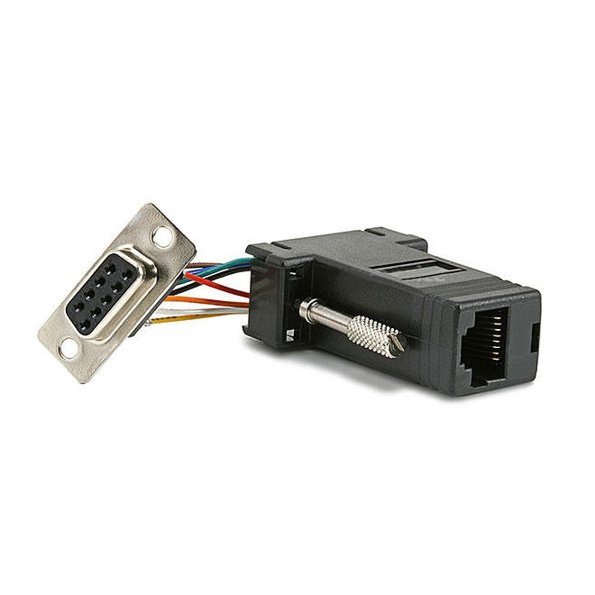 Monoprice Canada Cab 1153 Modular Adapters DB9F RJ 45 Modular Adaptor Black Color Monoprice