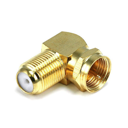 Adaptateur Femelle Femelle A Angle Droit Type F Plaque Or Primecables