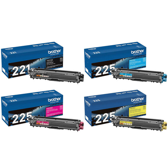 Brother TN221 TN225 OEM COMBO HL 3140CW Brother TN221 TN225 Original Toner Cartridge Combo