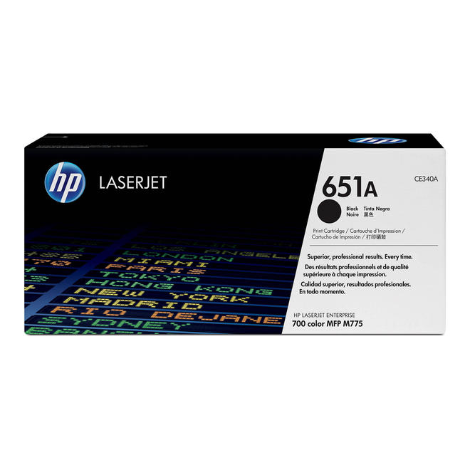 HP CE340A OEM LaserJet Enterprise 700 Color MFP M775dn HP 651A CE340A Original Black Toner Cartridge