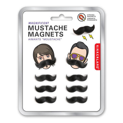 Kikkerland® Mustache Magnets - Package of 8