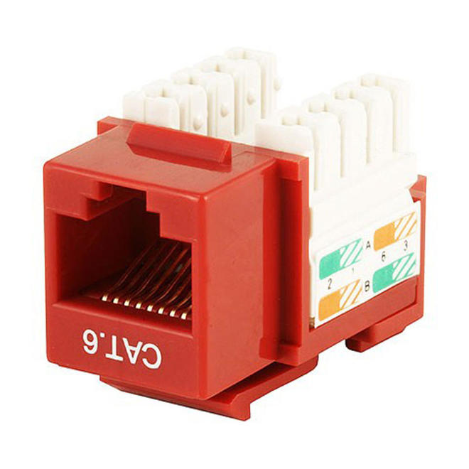 Cat6 Punch Down Keystone Jack - Yellow