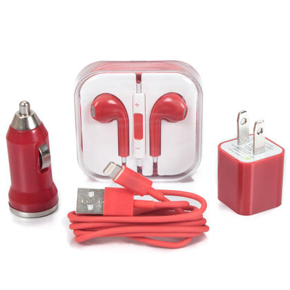 4 Articles Combo pour iPhone 5S/5C/5, Rouge
