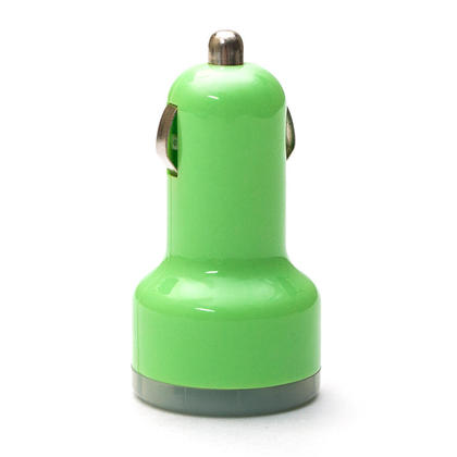 2A Dual USB Car Charger Adapter for Mobile & Tablets, Green