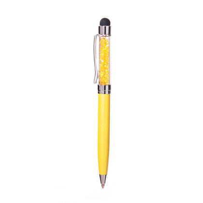 Sparkle Crystalline 2 in 1 Touch-Writing Stylus Pen, Yellow