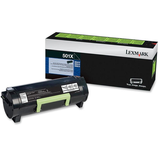 Lexmark 50F1X00 501X BK OEM MS410d Lexmark 501X 50F1X00 Original Black Return Program Toner Cartridge Extra High Yield