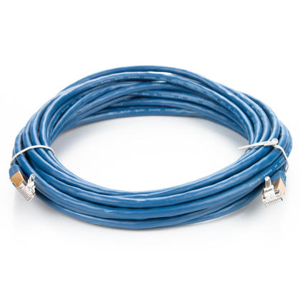 25Ft Cat7 (S/STP) Ethernet Cable Gold Connector (Blue)