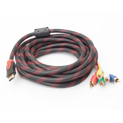 15FT HDMI to 5RCA Component Cable with Nylon Sleeve Gold Plated