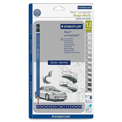 STAEDTLER® Mars Lumograph Drawing Pencil, 12/Set