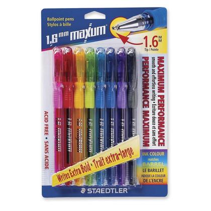 Maxpoint Pen STAEDTLER® Maxum Ballpoint Pen Assorted, 8/Pack